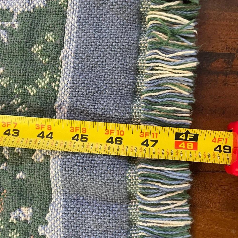 Goodwin Weavers Woven Throw Blanket Tapestry Lady Sunflower Garden Fringe USA